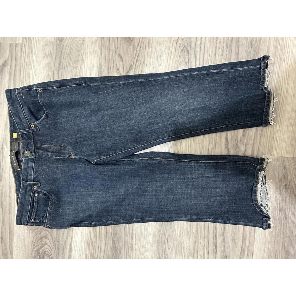 Christopher Blue Women's Cropped Jeans Denim Size 6 Relaxed Raw Hem Fall